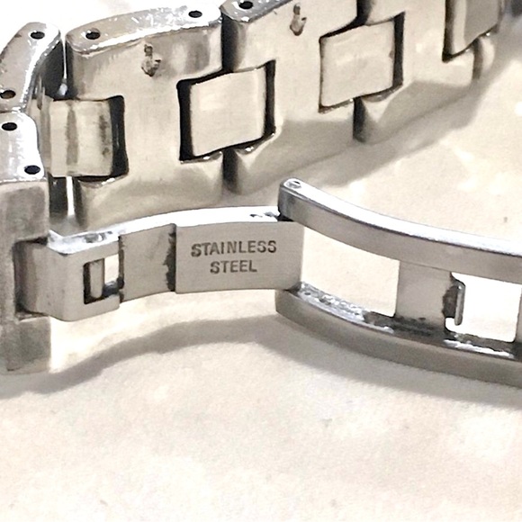 LOIS HILL Watch Square Face Alternating Links Sterling Silver Bracelet Band - Picture 14 of 17